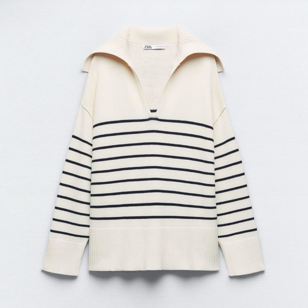 Zara Striped Oversized Sweater - Large